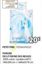 DER-TEX  67  20€  PETIT PRIX PERMANENT  PARURE  DE LIT REINE DES NEIGES 100% coton. Lavable à 60°C. 140x200 cm + 1x60x63/70 cm 