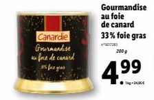 Canardie Gourmandise aufore de canard 36 face gras  Gourmandise au foie de canard 33% foie gras  1723  200 g  4.⁹9 