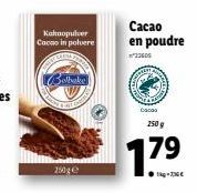 Kahoopulver Cacao in polvere  CARA  Bolbake  NIE  2500  Cacao en poudre  2360  bacaa 250 g  17⁹ 