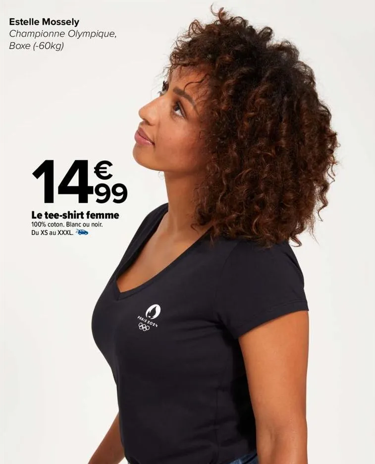 estelle mossely championne olympique, boxe (-60kg)  €  14.⁹9  le tee-shirt femme 100% coton. blanc ou noir. du xs au xxxl.  (  paris 2014  