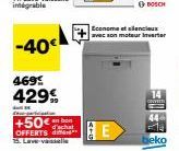 -40€  469 429%  Chron  +50€  OFFERTS  achat  BOSCH  Econome et silencieux avec son moteur inverter 