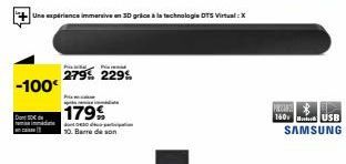 -100€  Do 30€  midd  Une expérience immersive en 3D grace à la technologie DTS Virtual: X  279% 229%  179%  10. Barra de son 