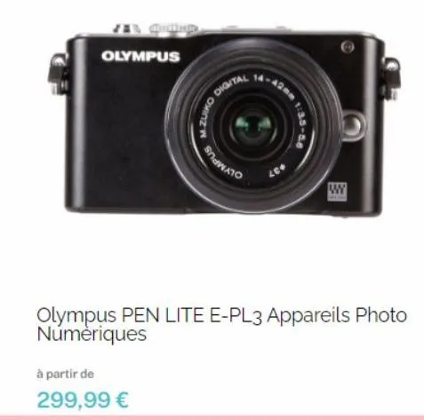 olympus  à partir de  299,99 €  digital  oxinz w  s  رد  1:35-56  wy  olympus pen lite e-pl3 appareils photo númèriques 