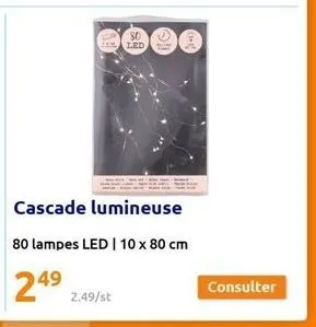 80  teled  cascade lumineuse  80 lampes led | 10 x 80 cm  consulter 