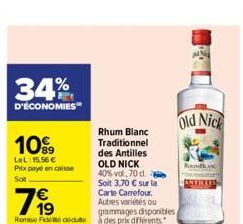 rhum blanc Old Nick