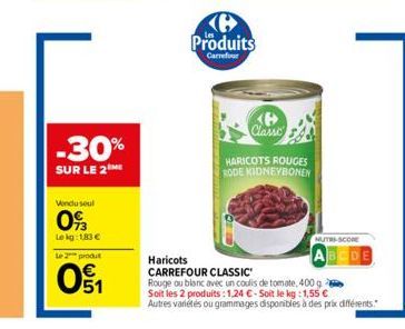 haricots rouges Carrefour