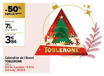 calendrier de l'Avent Toblerone