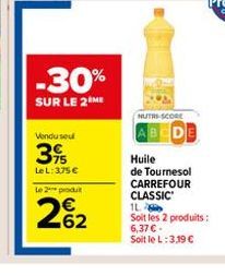 huile de tournesol Carrefour