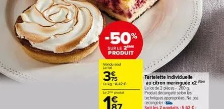 -50%  sur le 2me produit  vendu soul le lot  395  le kg: 14,42 €  le 2 produt  € 187 