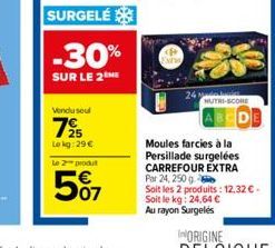 moules farcies Carrefour