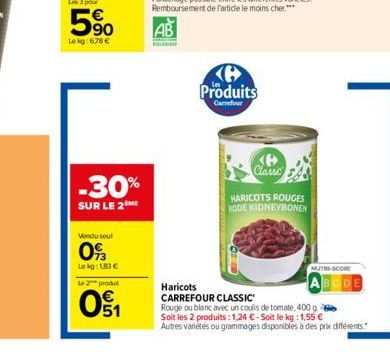 haricots rouges Carrefour