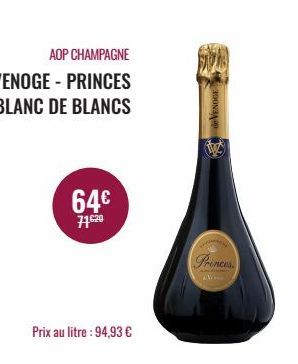 64€  71.20  Prix au litre : 94,93 €  VENOGE  Princes  Suntet 