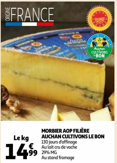 MORBIER AOP FILIÈRE AUCHAN CULTIVONS LE BON