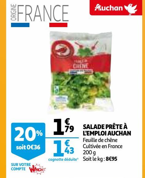 SALADE PRÊTE À L'EMPLOI AUCHAN