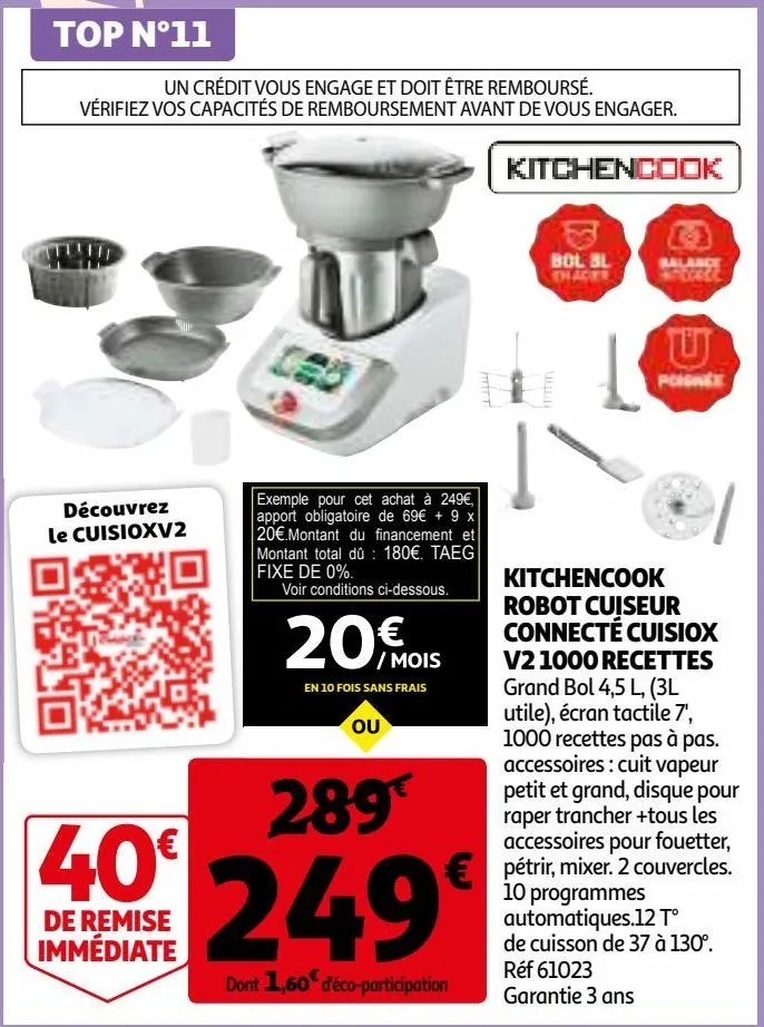 kitchencook robot cuiseur connecté cuisiox v2 1000 recettes