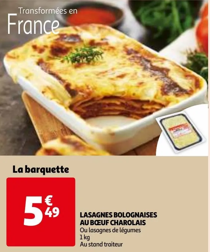 lasagnes bolognaises au bœuf charolais