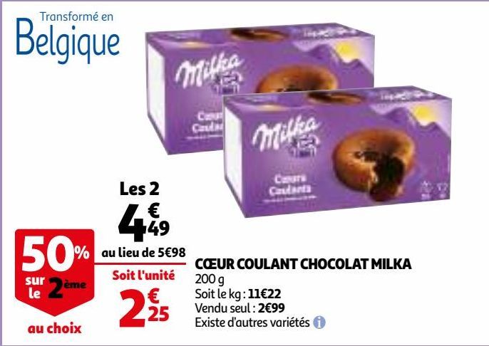 CŒUR COULANT CHOCOLAT MILKA