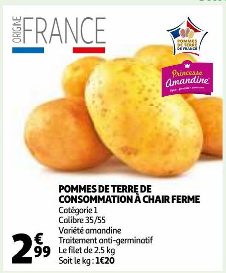 POMMES DE TERRE DE CONSOMMATION À CHAIR FERME