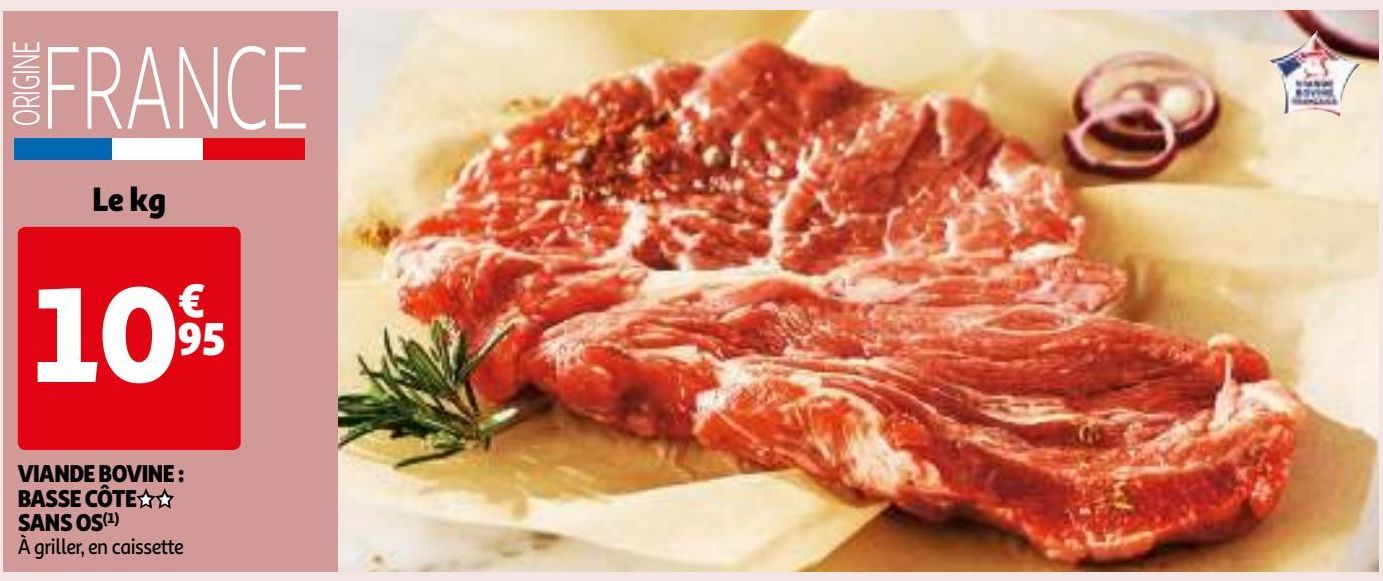 VIANDE BOVINE : BASSE CÔTE SANS OS