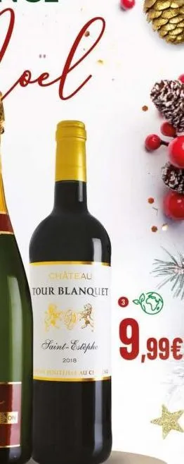 chateau tour blanquet  saint-estèphe  2018  bouteille au ci tal  9,99€ 