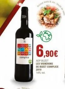 ggo  complice  navarin  ped 6,90€  aop buzet les vignerons de buzet complice 2019 14% vol. 