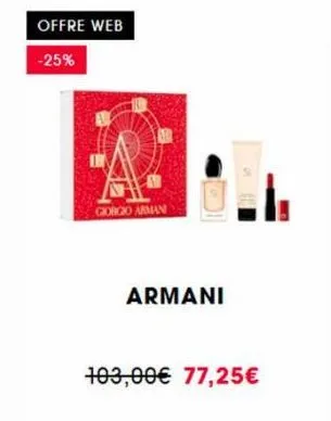 offre web  -25%  a.  giorgio armani  armani  103,00€ 77,25€ 