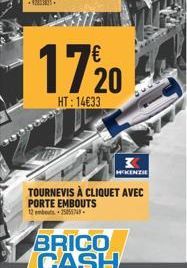 17/20  HT: 14€33  K  MCKENZIE  TOURNEVIS À CLIQUET AVEC PORTE EMBOUTS 12 mts 1554. 