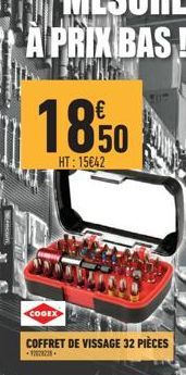 1850  HT: 15€42  COGEX  COFFRET DE VISSAGE 32 PIÈCES 