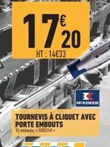 17/20  HT: 14€33  K  MCKENZIE  TOURNEVIS À CLIQUET AVEC PORTE EMBOUTS 12 mts 1554. 