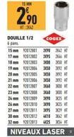 15 MM  2.⁹0  NT:2042  DOUILLE 1/2 COGEX  pa  152812801 2090 2642 17mm 121282 21526 1812012832000200  1912012804 350 292 2012012051 21mm 212806 205 2 22mm 1201207  23212808 3800  24212835 26mm 2012  27