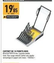 coffret de 10 forets bois 8345678910 mm 3 points double listel pursagentes doble verulage et support anti-chute-225542 