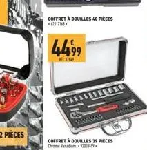 44,99  37649  coffret a douilles 40 pièces  coffret à douilles 39 pièces chrome vanadium-1200349 