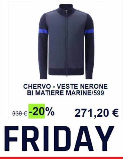 CHERVO - VESTE NERONE BI MATIERE MARINE/599  271,20 € 
