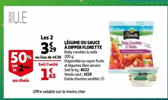 légume ou sauce à dipper florette