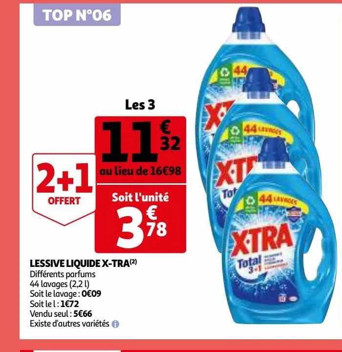 Promo Lessive liquide(d) XTRA TOTAL chez Carrefour City