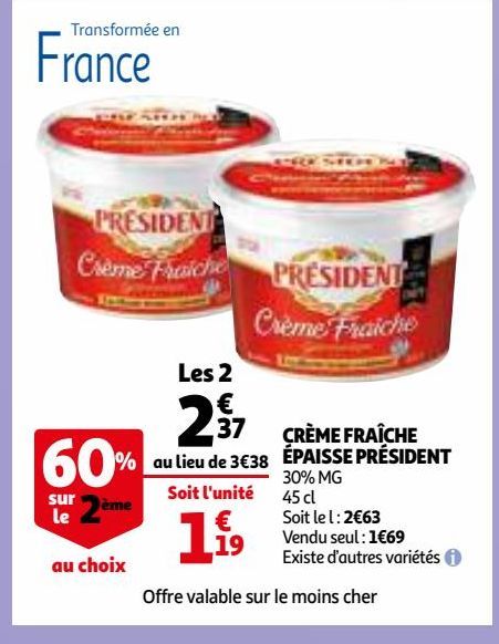 CRÈME FRAÎCHE ÉPAISSE PRÉSIDENT