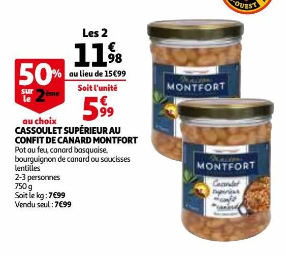 cassoulet supérieur au confit de canard montfort