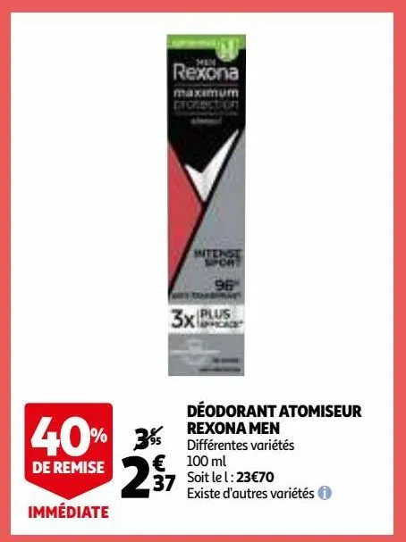 déodorant atomiseur rexona men