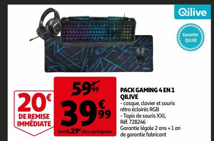 Pack gaming 4 en 1 Qilive