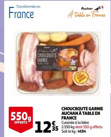 CHOUCROUTE GARNIE AUCHAN À TABLE EN FRANCE