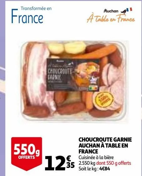 choucroute garnie auchan à table en france