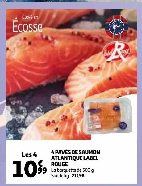 4 pavés de saumon atlantique label rouge