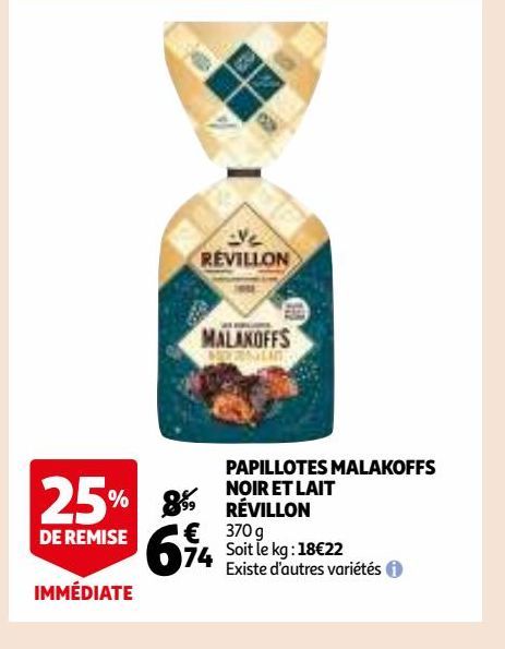 PAPILLOTES MALAKOFFS NOIR ET LAIT RÉVILLON