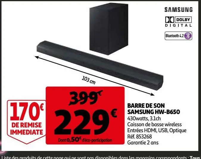 barre de son samsung hw-b650