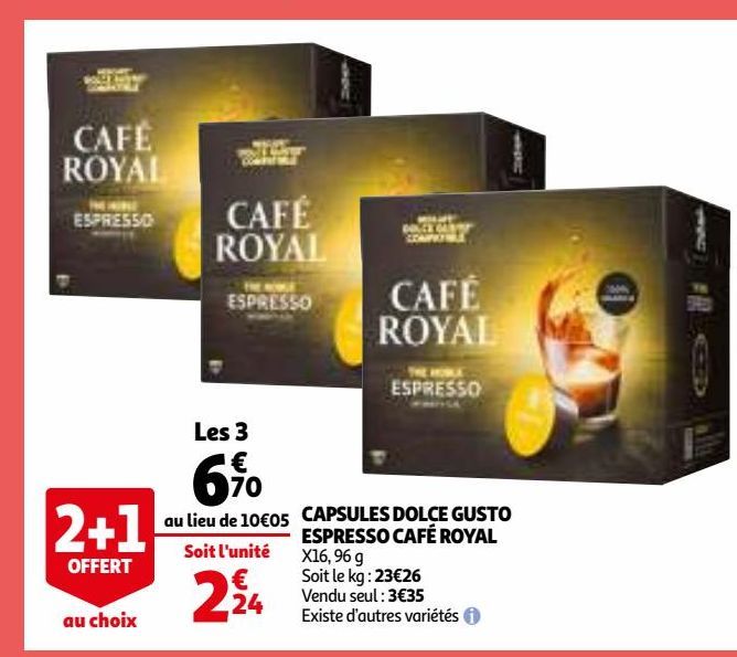 CAPSULES DOLCE GUSTO ESPRESSO CAFÉ ROYAL