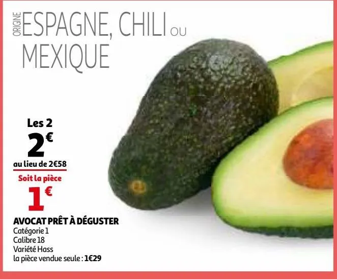 avocat prêt à déguster