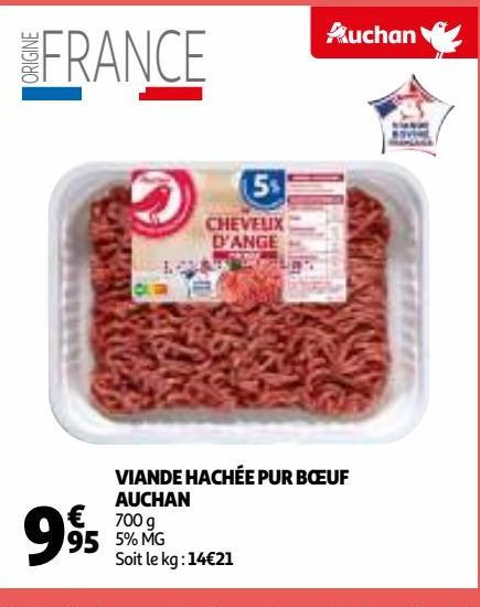 viande hachée pur boeuf auchan