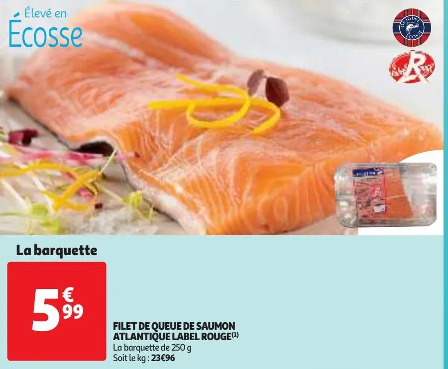 filet de queue de saumon atlantique label rouge