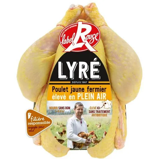 poulet fermier lyré label rouge filière auchan cultivons le bon 