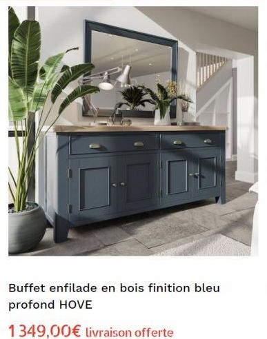 Buffet enfilade en bois finition bleu profond HOVE  1349,00€ livraison offerte 